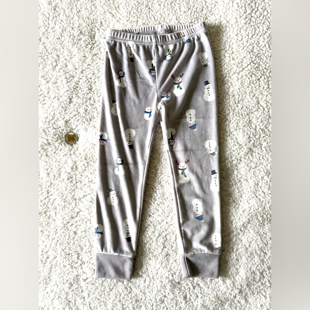 Carter's Super Soft Toddler Pants Light Gray with Snowman Print Size 3t/3A